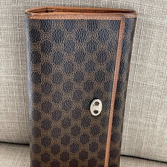 CELINE Paris Long Wallet Macadam Card Holder Clutch Purse Made in Italy - Picture 1 of 12